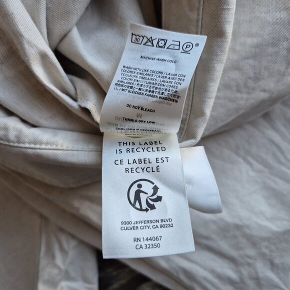 Outerknown S.E.A. Sea Jumpsuit Organic Cotton Linen Blend Button Natural Beige - Picture 11 of 14